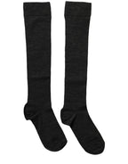 Black Wool Knit Calf Long Women Accessory Socks