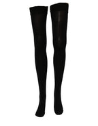 Black 100% Nylon Thigh High Stockings Socks