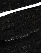 Black DG Logo Sheer Nylon Thigh High Socks