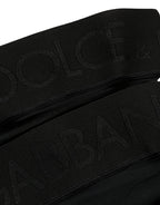 Black Nylon Logo Calf Long Women Accessory Socks