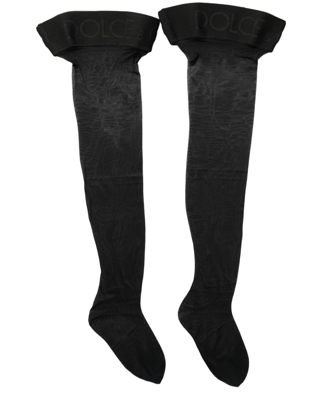 Black Nylon Logo Calf Long Women Accessory Socks