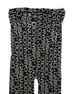 Black White All Over Print Sheer Stretch Tights Socks