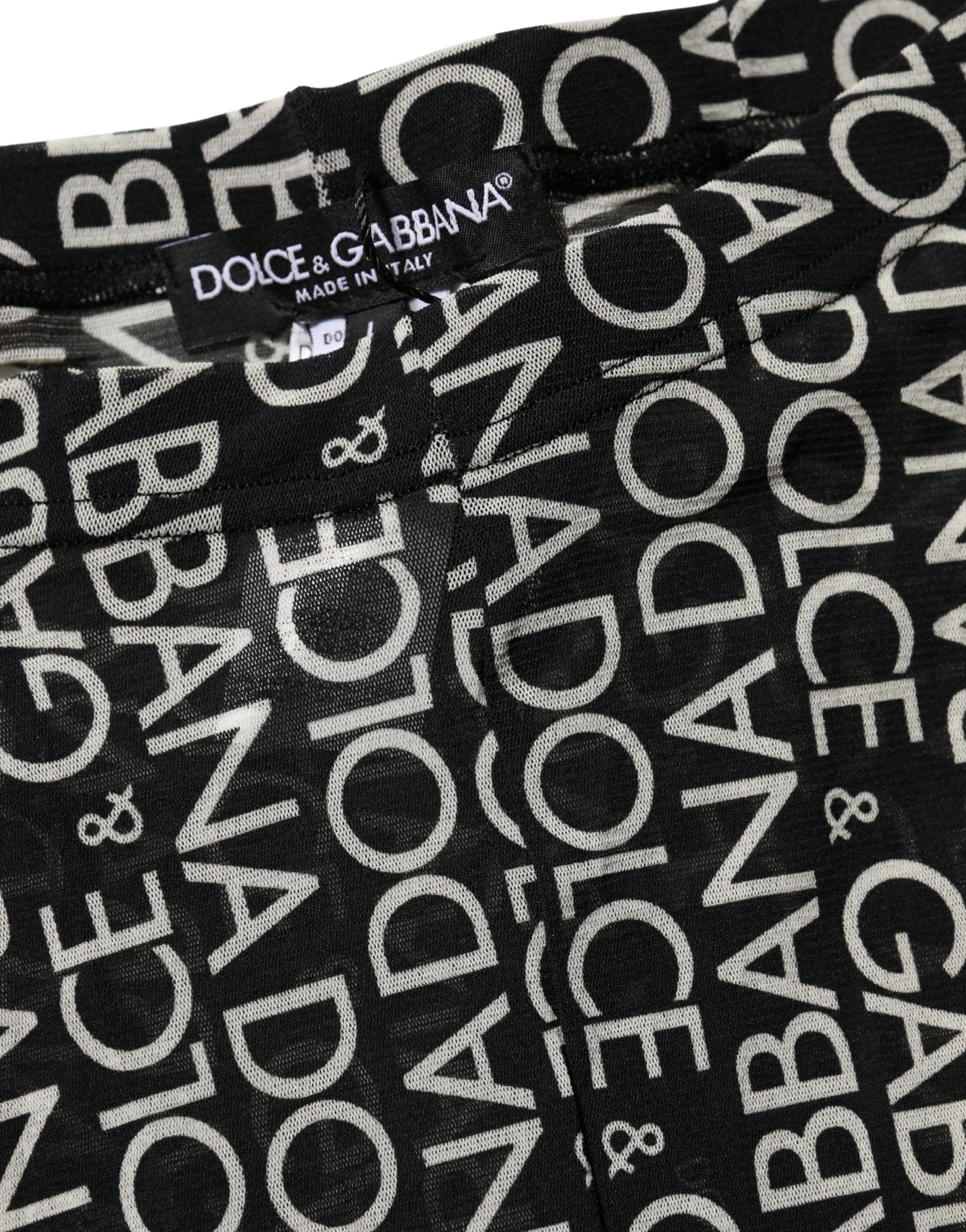 Black White All Over Print Sheer Stretch Tights Socks