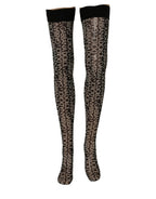 Black Sheer Logo Monogram High Stockings Socks