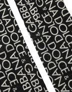 Black Sheer Logo Monogram High Stockings Socks