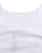 White Cotton Sleeveless Cropped Tank Top