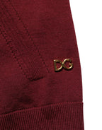 Maroon Wool Knitted CrewNeck Pullover Sweater