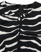 Black White Zebra Sleeveless Cropped Tank Top