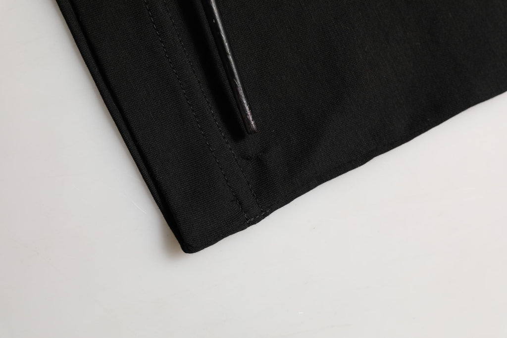 Black Cotton Crew Neck Short Sleeves T-shirt