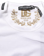 White Cotton Crew Neck Short Sleeves T-shirt
