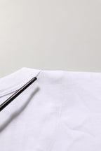 White Cotton Crew Neck Short Sleeves T-shirt