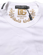 White Cotton Crew Neck Short Sleeves T-shirt