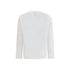 White Cotton Long Sleeve T-Shirt