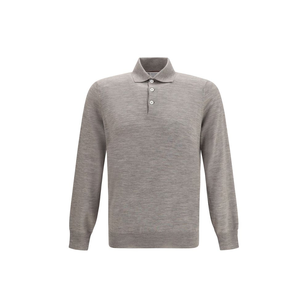 Gray Cashmere Polo Shirt