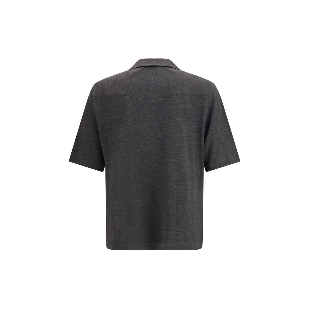Gray Linen Shortsleeve Shirt