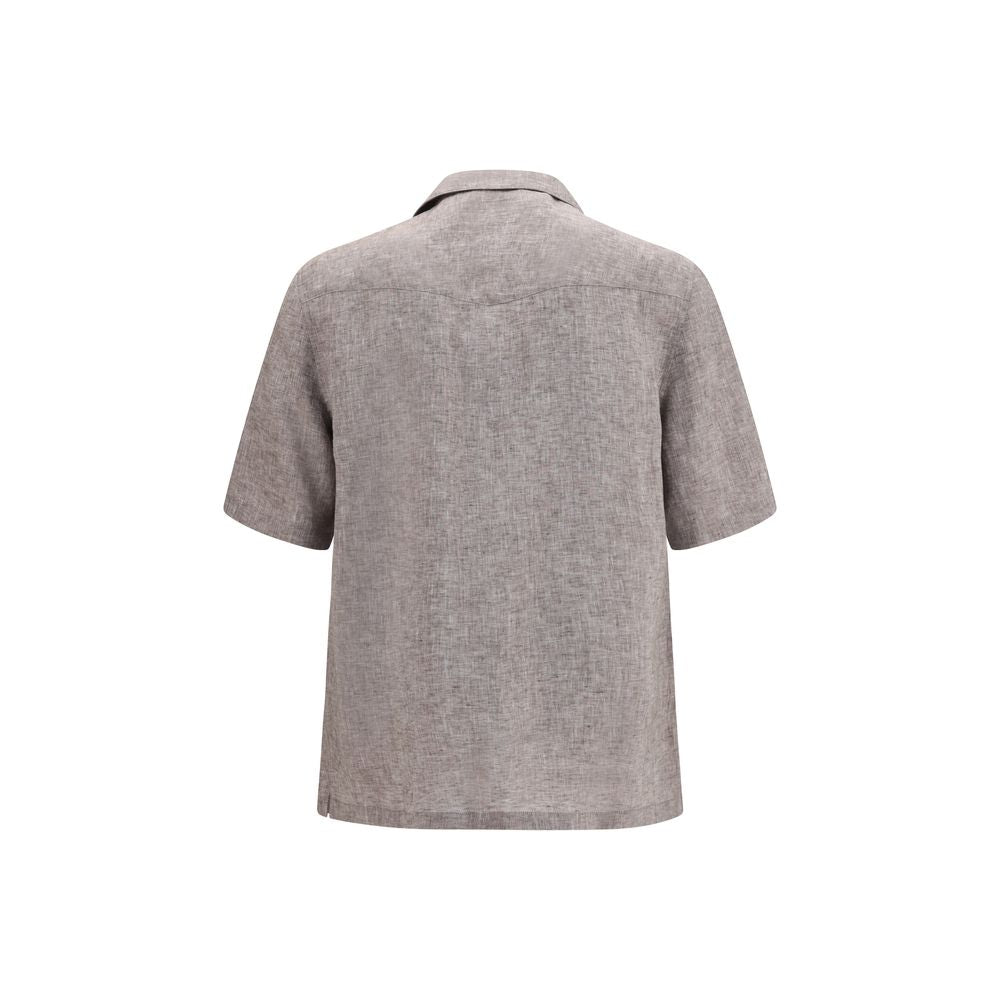 Gray Linen Shortsleeve Shirt