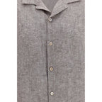 Gray Linen Shortsleeve Shirt