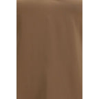 Brown Silk Sleeveles T-Shirt