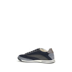 Blue Suede Leather Athletic Sneakers
