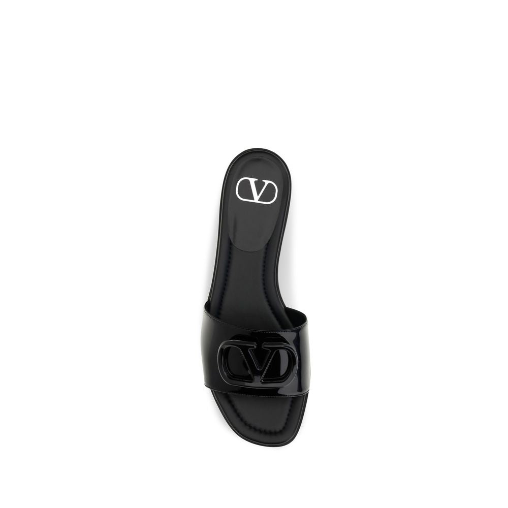 Black Calf Leather Bos Taurus Flat Sandals