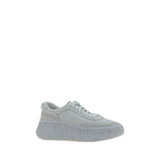 White Calf Leather Bos Taurus Platform Sneakers