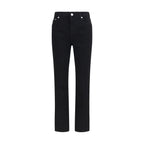 Black Cotton Straight-Leg Jeans