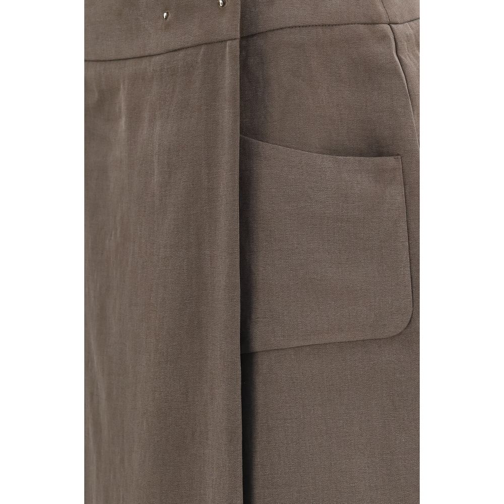 Brown Silk Long Skirt