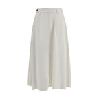 White Viscose Long Skirt