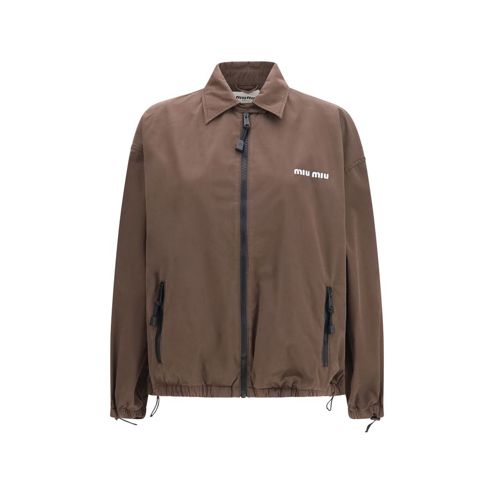 Brown Cotton Full-Length Jacket