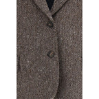 Brown Wool Oves Aries Biker Jacket
