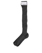 Gray Wool Blend Over The Calf Accessory Socks