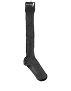 Gray Wool Blend Over The Calf Accessory Socks