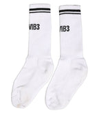 Men White DGVIB3 Cotton Mid Calf Accessory Socks