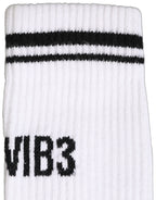 Men White DGVIB3 Cotton Mid Calf Accessory Socks