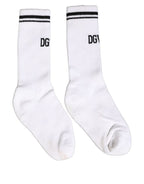 Men White DGVIB3 Cotton Mid Calf Accessory Socks