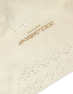 Off White Cotton Knit Mid Calf Accessory Socks
