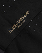 Men Black Cotton Polka Dot Mid Calf Accessory Socks