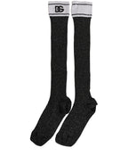 Black Viscose DG Logo Knee High Accessory Socks