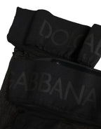 Black Nylon Logo Calf Long Women Accessory Socks