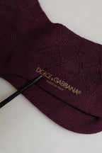 Burgundy Wool Crest Logo Knee High Accessory Socks