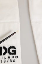 Men White Cotton Over The Calf Accessory Socks