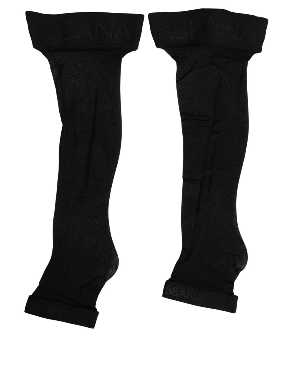 Black Nylon Logo Calf Long Women Accessory Socks