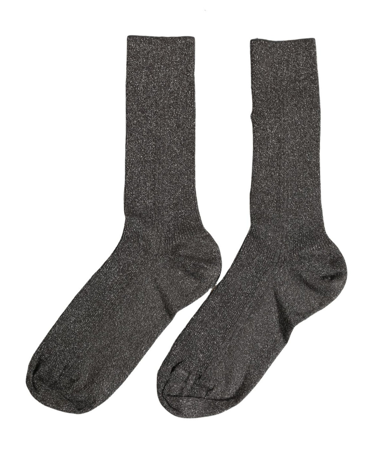 Dark Gray Viscose Logo Mid Calf Accessory Socks