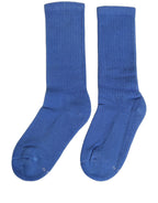 Blue Cotton Ribbed Mid Calf Women Accessory Socks
