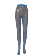 Light Blue Nylon Fishnet Pantyhose Stockings Socks