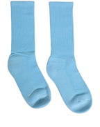 Light Blue Cotton Ribbed Mid Calf Accessory Socks