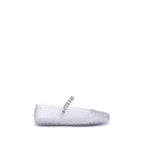 White Polyurethane Ballet Flats