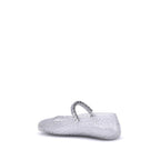 White Polyurethane Ballet Flats