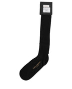 Black Viscose Logo Over The Calf Accessory Socks