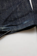 Dark Blue Relaxed Wide Leg Cotton Denim Jeans